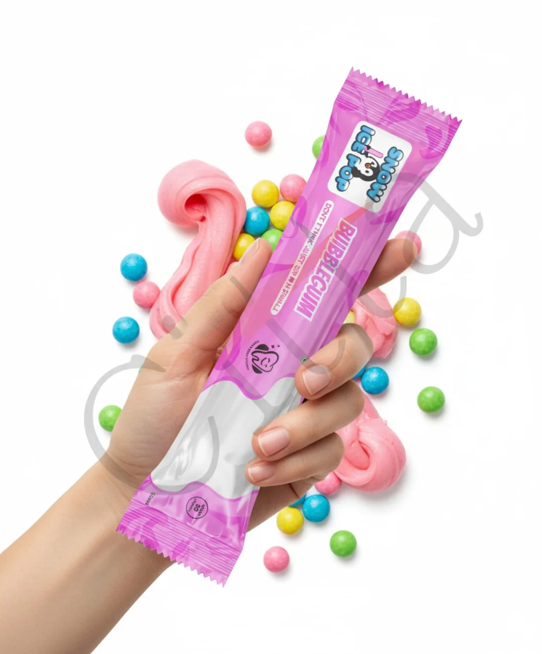 SNOW ICE POP Bubblegum flavour tube ice pop packaging