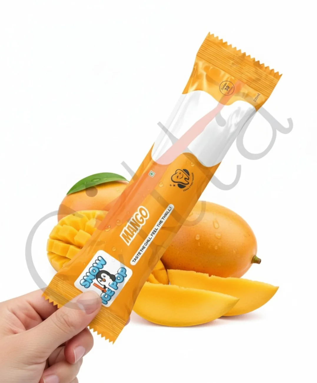 SNOW ICE POP Mango flavour tube ice pop packaging